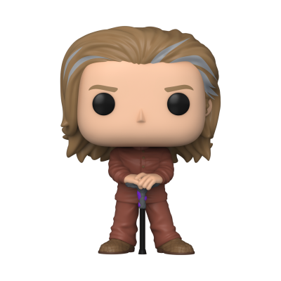 Figura colecionável Funko Pop com cabelo castanho e roupa castanha