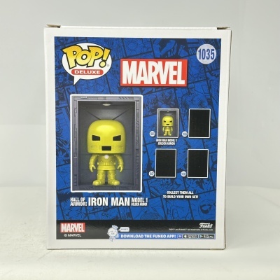 Embalagem Funko Pop Deluxe Marvel Iron Man Model 1 Golden Armor 1035