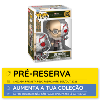 Figura Funko Pop! Ultron metade robô e metade humano na caixa
