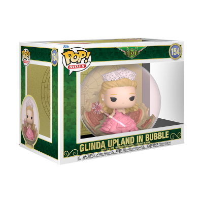 Funko Pop! Rides Glinda Upland in Bubble número 154 em embalagem verde