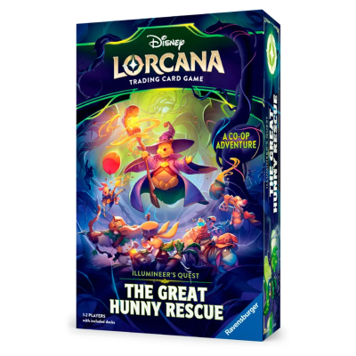 Caixa de jogo Disney Lorcana THE GREAT HUNNY RESCUE com ilustração de personagens