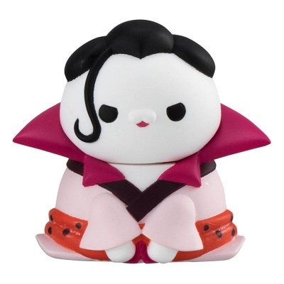 Figura vinil animal com capa vermelha e roupa rosa