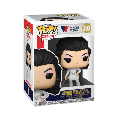Figura em vinil de Wonder Woman da Pop! Heroes na caixa