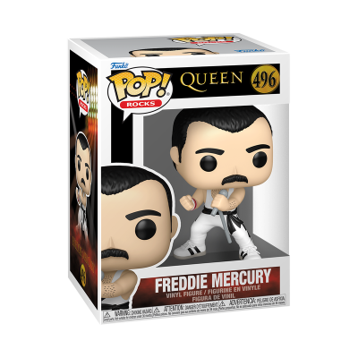 Funko Pop! Rocks de Freddie Mercury em caixa de embalagem