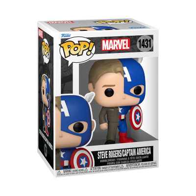 Boneco Funko Pop! Marvel Steve Rogers Captain America na embalagem