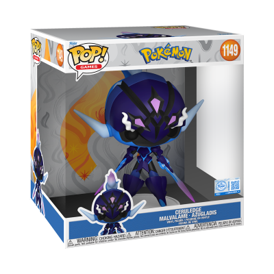 Figura Funko Pop! Pokémon Ceruledge Malvalame Azugladis em embalagem.