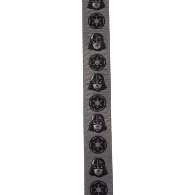Fita cinzenta com padrões de Darth Vader e símbolos imperiais em preto