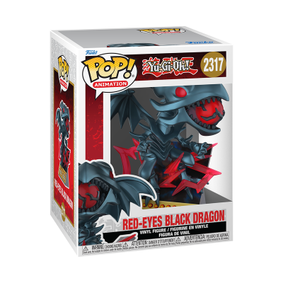 Figurina de vinil Red-Eyes Black Dragon Yu-Gi-Oh! na caixa Pop! Animation