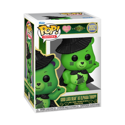 Funko Pop verde com chapéu de bruxa em caixa