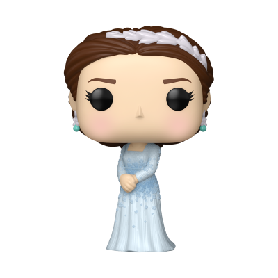 Figura Funko Pop mulher com vestido azul claro e tiara branca