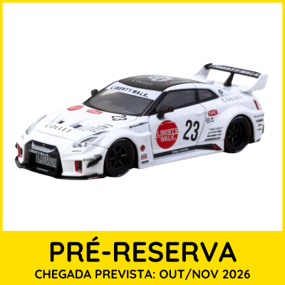 Miniatura carro branco de corrida com decalques Liberty Walk e número 23