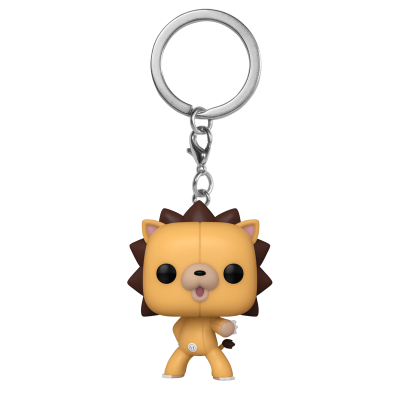 Chaveiro Funko Pop de personagem leão amarelo com crina castanha
