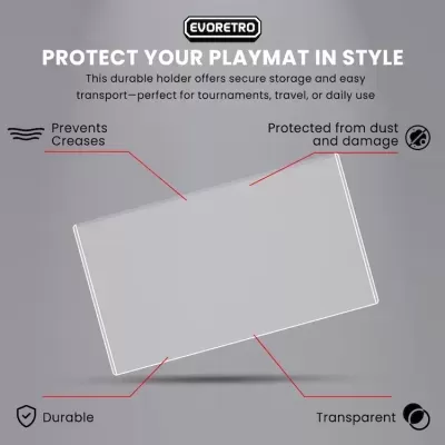 Capa transparente para tapete de jogo com proteções e logo EVORETRO