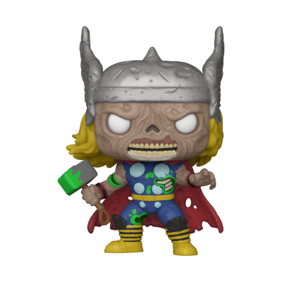 Figura colecionável Funko Pop do Thor com capacete e capa vermelha
