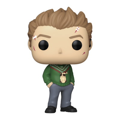Figura Funko Pop vinil personagem com cabelo castanho e roupa verde
