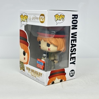Figura Funko Pop! Ron Weasley em caixa branca com janela