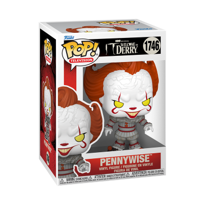 Figura Funko Pop Pennywise de vinil na embalagem