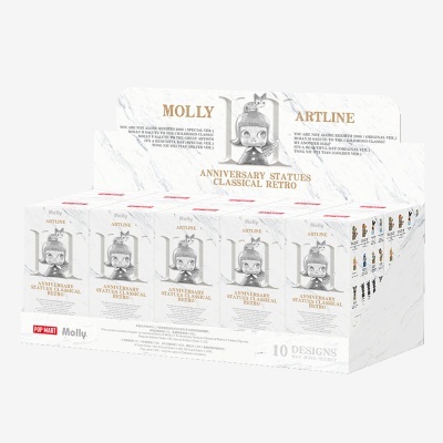 Expositor de miniaturas Molly ARTLINE Anniversary Statues Classical Retro com caixas brancas marmoreadas
