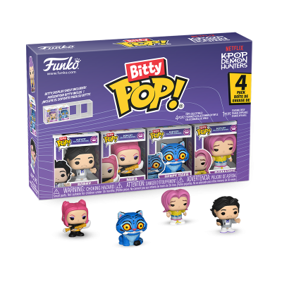 Conjunto de 4 figuras colecionáveis Funko Bitty Pop! Vinil Kpop Demon Hunters Netflix