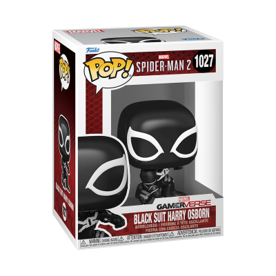 Funko Pop! Black Suit Harry Osborn Spider-Man 2 na caixa