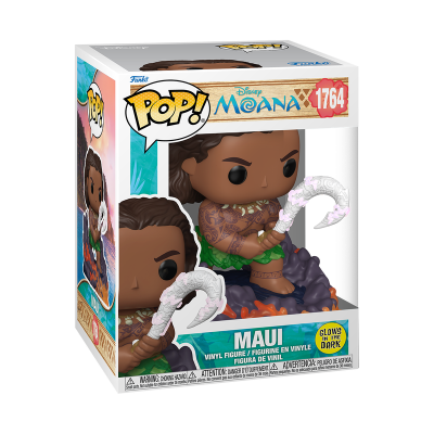 Figura Funko Pop! Maui de Moana em embalagem com texto