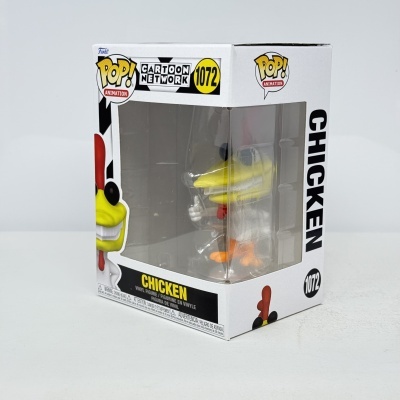 Figura Funko Pop! Chicken do Cartoon Network em caixa branca com janela