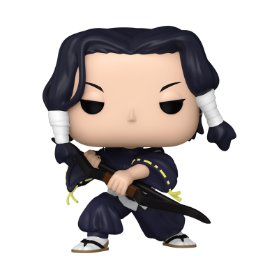 Figura colecionável Funko Pop com espada e roupa preta