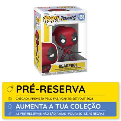 Funko Pop! Marvel Rivais Deadpool com espada em caixa transparente
