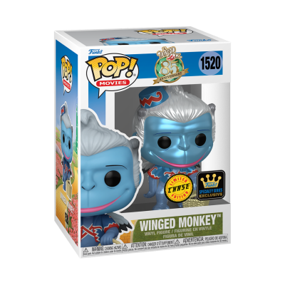 Figura Pop! Movies Winged Monkey de vinil azul com cabelo branco em embalagem