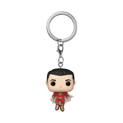 Porta-chaves Funko Pop com personagem em fato vermelho e capa