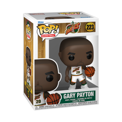 Figura Funko Pop Gary Payton Basketball Seattle Sonics com bola de basquete em embalagem