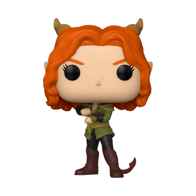 Figura Funko Pop de personagem com chifres e cabelo laranja