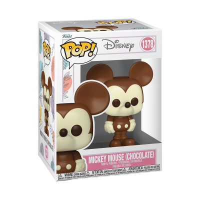 Funko Pop Mickey Mouse versão chocolate em embalagem branca