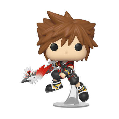 Figura Funko Pop do personagem Sora em pose de ataque