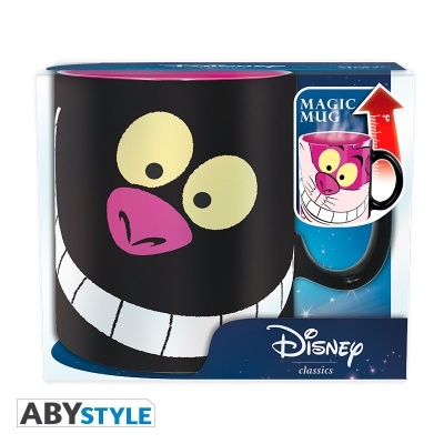 Caneca mágica do Gato de Cheshire da Disney em caixa azul