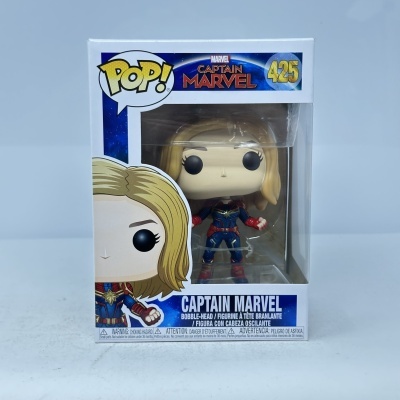 Figura Funko Pop! Captain Marvel nº 425 em caixa transparente