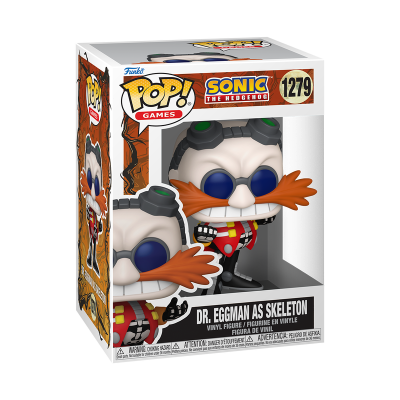 Figura Funko Pop Dr. Eggman as Skeleton da coleção Sonic the Hedgehog na caixa