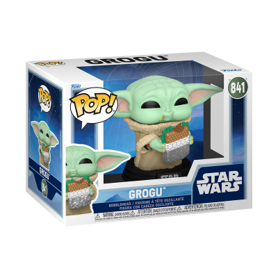 Figura POP! Grogu vinil número 841 em caixa azul Star Wars