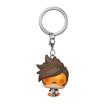 Chaveiro Funko Pop com personagem de cabelo castanho e óculos laranja