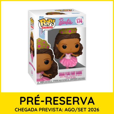 Funko Pop! Barbie Sugar Plum Fairy com vestido rosa e coroa dourada na caixa