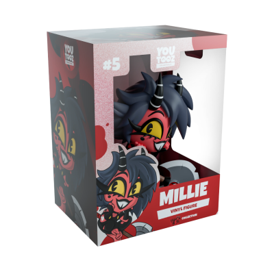 Figura de vinil Millie em caixa com janela transparente e texto visível