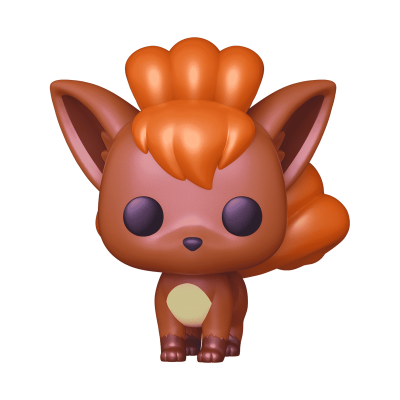 Figura colecionável de Vulpix em plástico castanho e alaranjado
