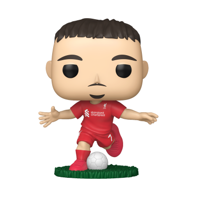 Funko Pop jogador de futebol Liverpool com bola e base verde