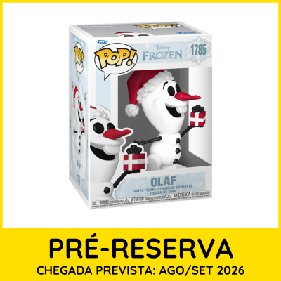 Funko Pop Olaf com chapéu de natal e presente em caixa