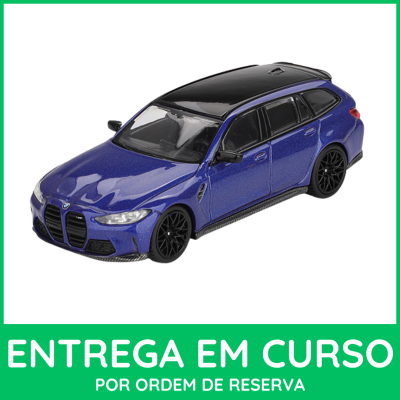 Miniatura de carro BMW azul metálico com tejadilho preto