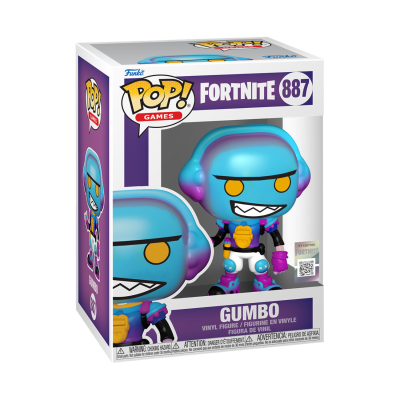 Figura Funko Pop de vinil Gumbo do Fortnite na embalagem