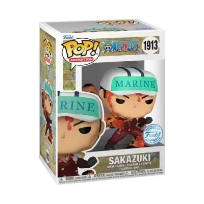 Funko POP! Sakazuki, figura de vinil com capacete Marine, roupa vermelha, caixa branca número 1913