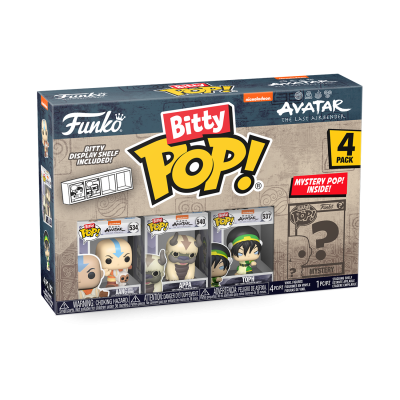 Caixa de 4 figuras Funko Bitty Pop! Avatar The Last Airbender com personagens e figura surpresa