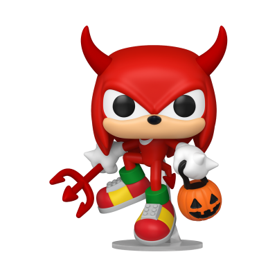 Figura de ação vermelha com chifres e balde de abóbora de Halloween