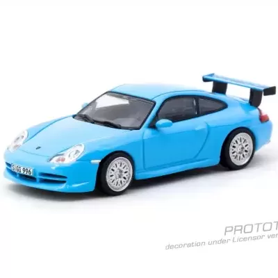 Miniatura de carro desportivo azul com spoiler e matrícula S GG 996